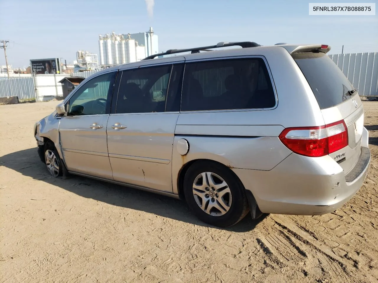 2007 Honda Odyssey Exl VIN: 5FNRL387X7B088875 Lot: 65923034