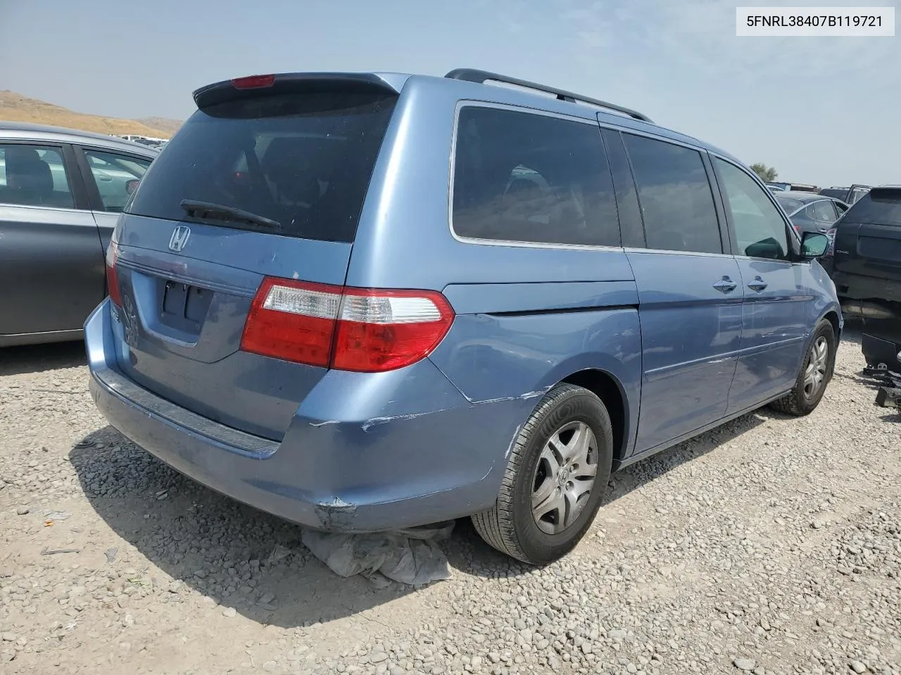 2007 Honda Odyssey Ex VIN: 5FNRL38407B119721 Lot: 66179104