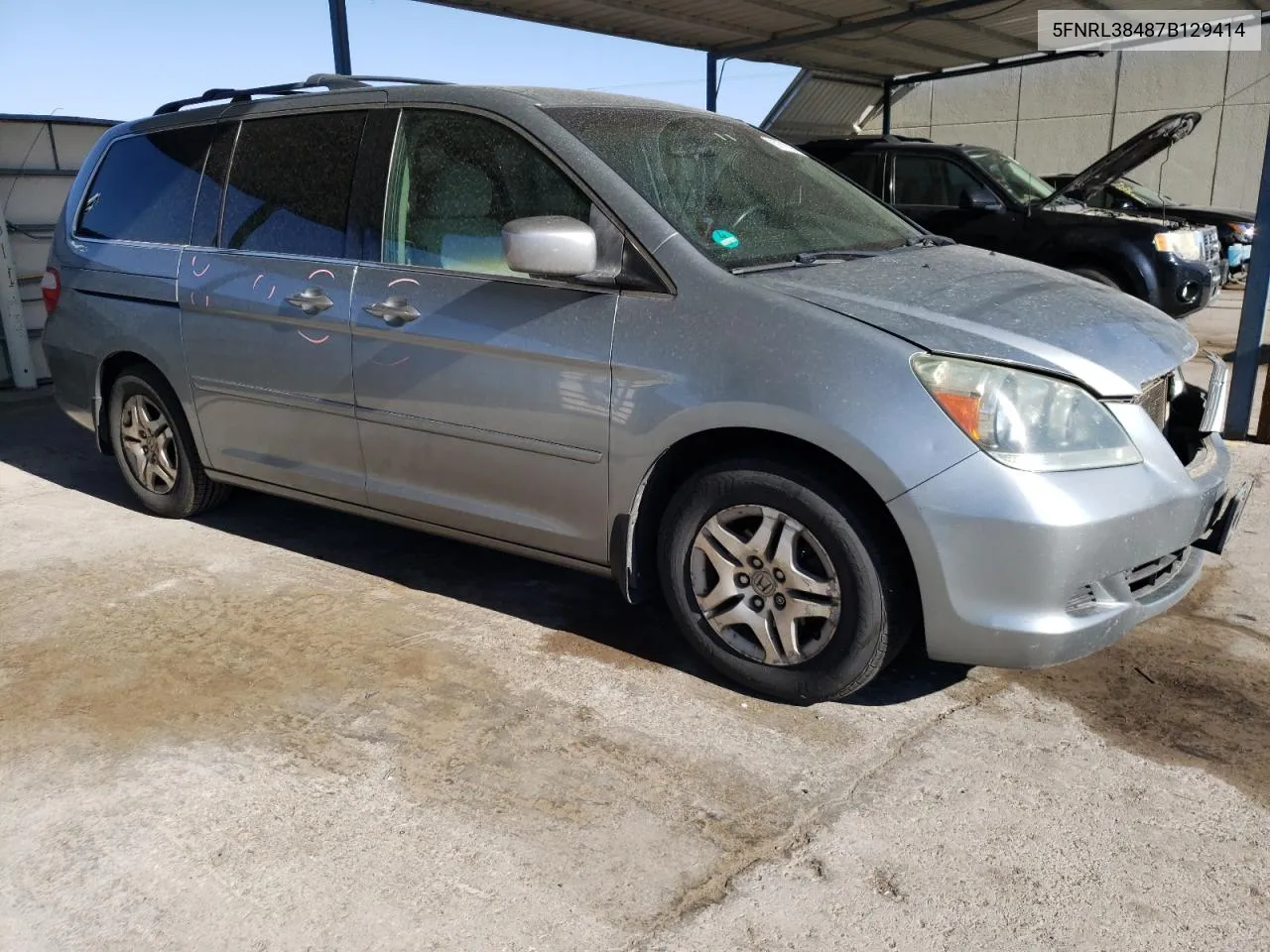 2007 Honda Odyssey Ex VIN: 5FNRL38487B129414 Lot: 67611294