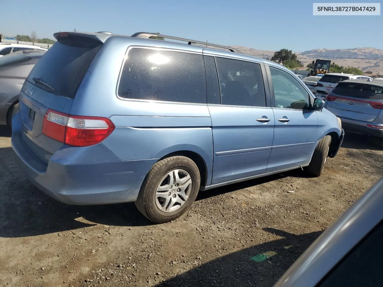 2007 Honda Odyssey Exl VIN: 5FNRL38727B047429 Lot: 67760974