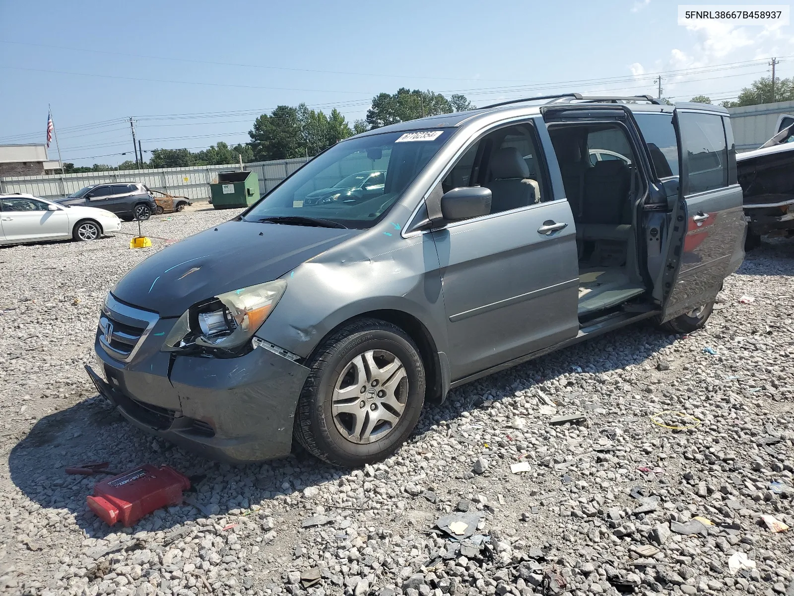 2007 Honda Odyssey Exl VIN: 5FNRL38667B458937 Lot: 67762354