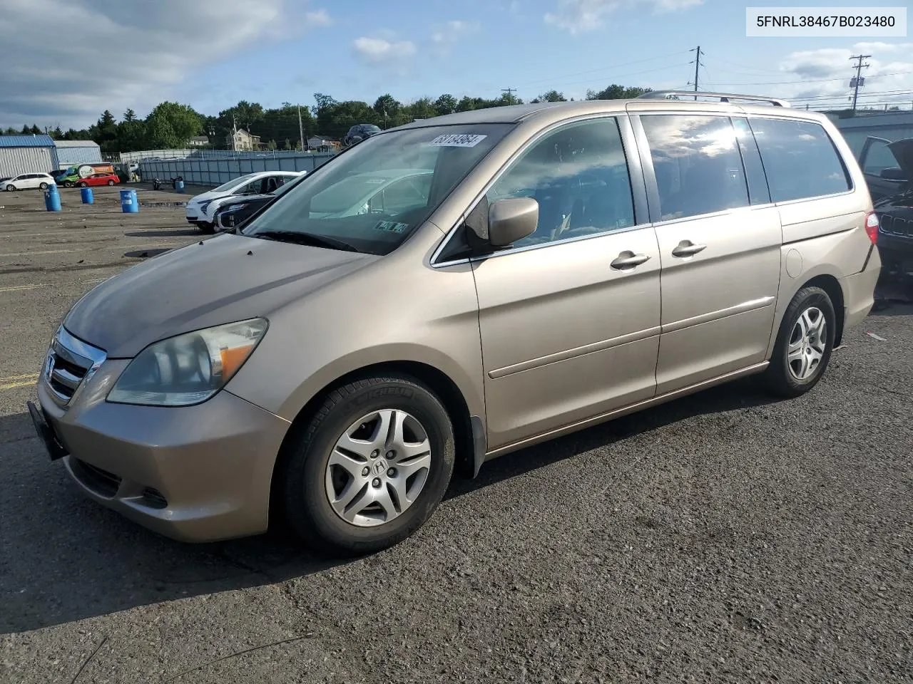 2007 Honda Odyssey Ex VIN: 5FNRL38467B023480 Lot: 68184964