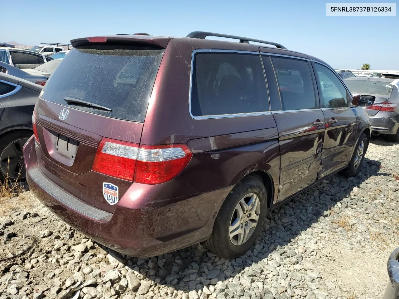 5FNRL38737B126334 2007 Honda Odyssey Exl