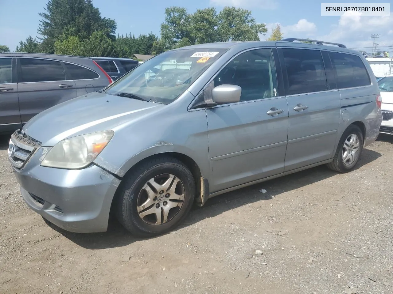 2007 Honda Odyssey Exl VIN: 5FNRL38707B018401 Lot: 68980754