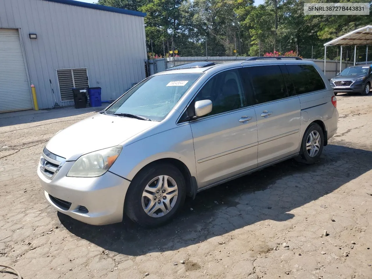 2007 Honda Odyssey Exl VIN: 5FNRL38727B443831 Lot: 69045644