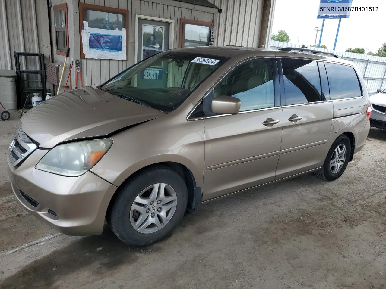 2007 Honda Odyssey Exl VIN: 5FNRL38687B401512 Lot: 69369354