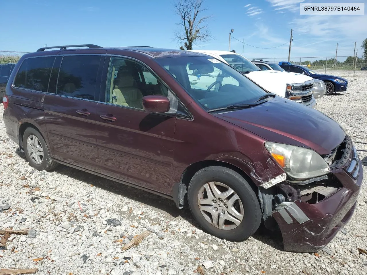 2007 Honda Odyssey Exl VIN: 5FNRL38797B140464 Lot: 69575094