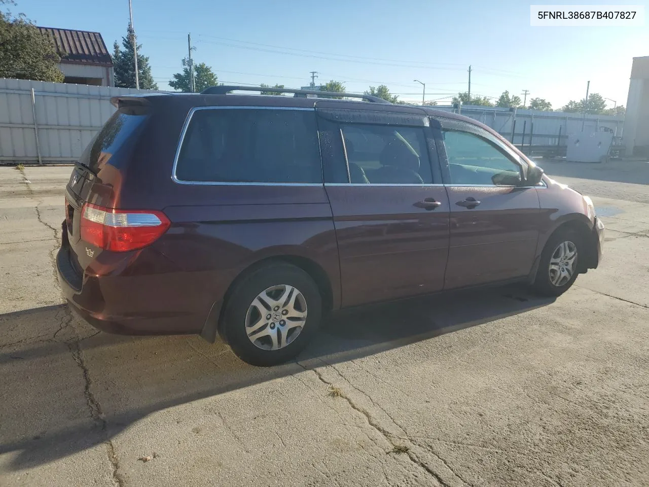 2007 Honda Odyssey Exl VIN: 5FNRL38687B407827 Lot: 69919764