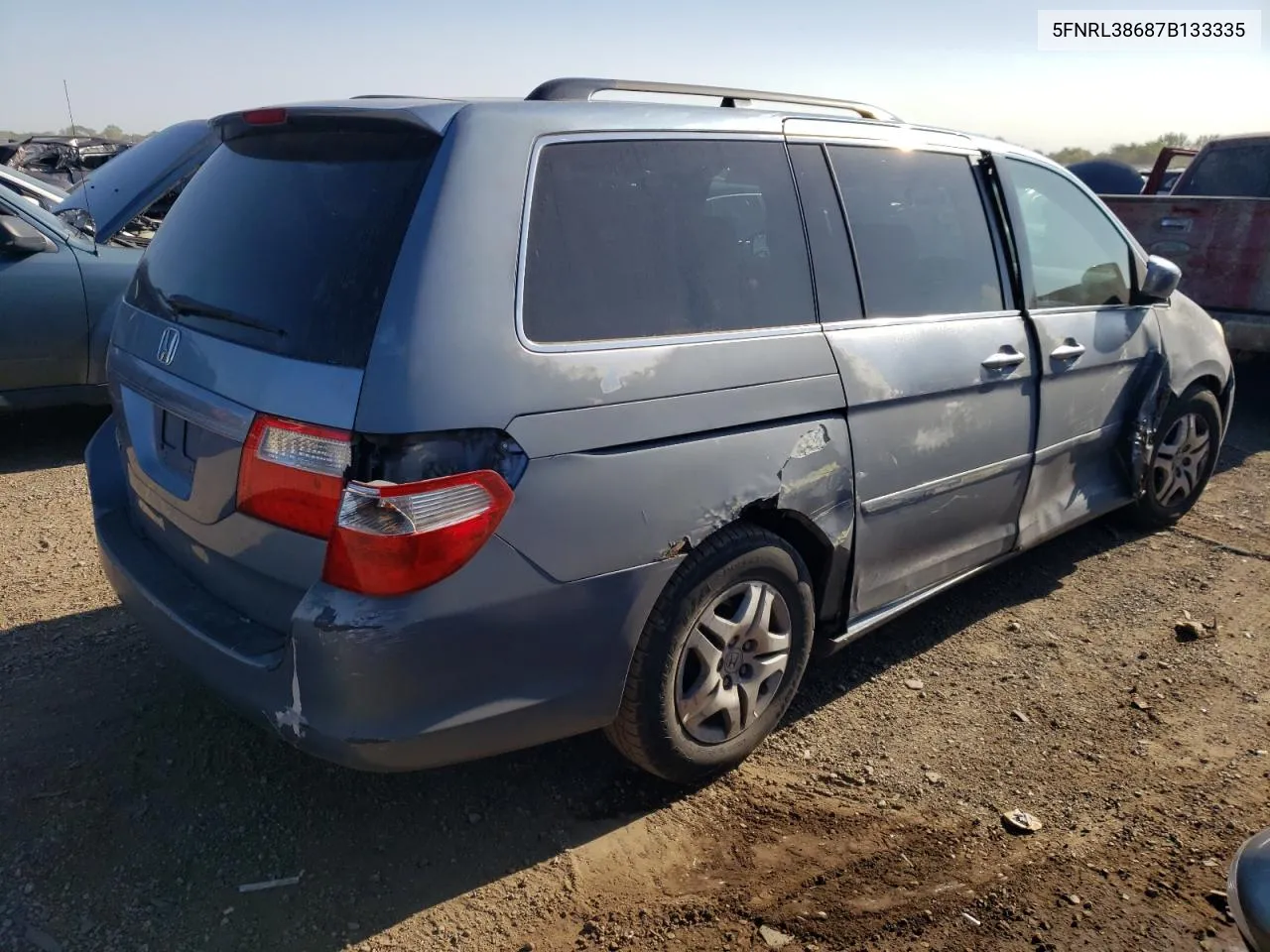 2007 Honda Odyssey Exl VIN: 5FNRL38687B133335 Lot: 70576284