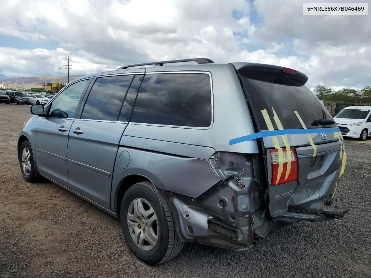 2007 Honda Odyssey Exl VIN: 5FNRL386X7B046469 Lot: 70660854