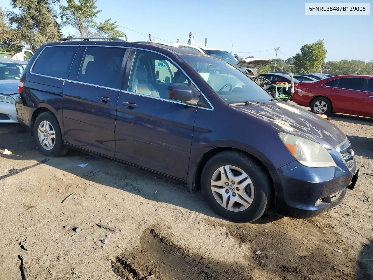 2007 Honda Odyssey Ex VIN: 5FNRL38487B129008 Lot: 70716834