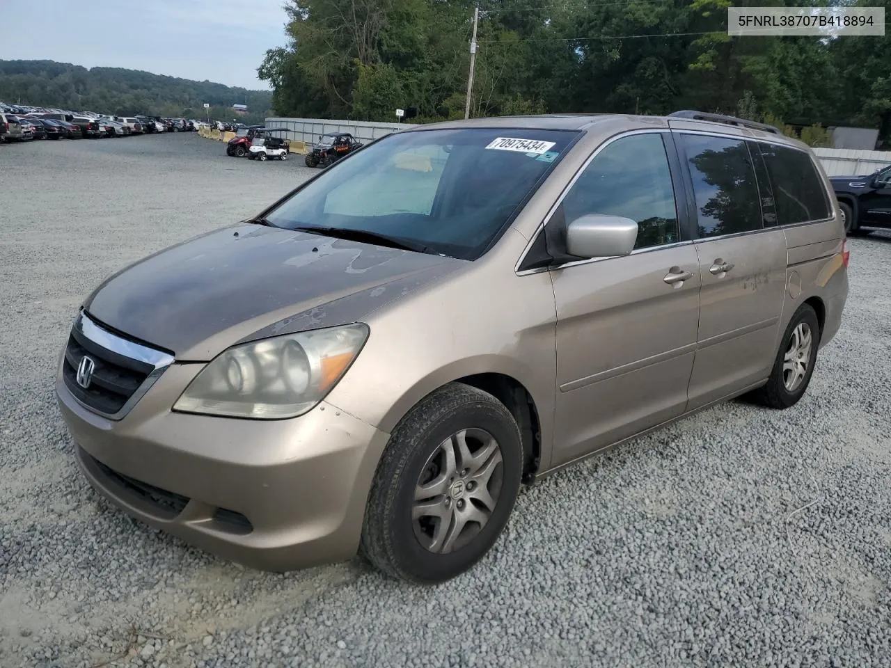 2007 Honda Odyssey Exl VIN: 5FNRL38707B418894 Lot: 70975434