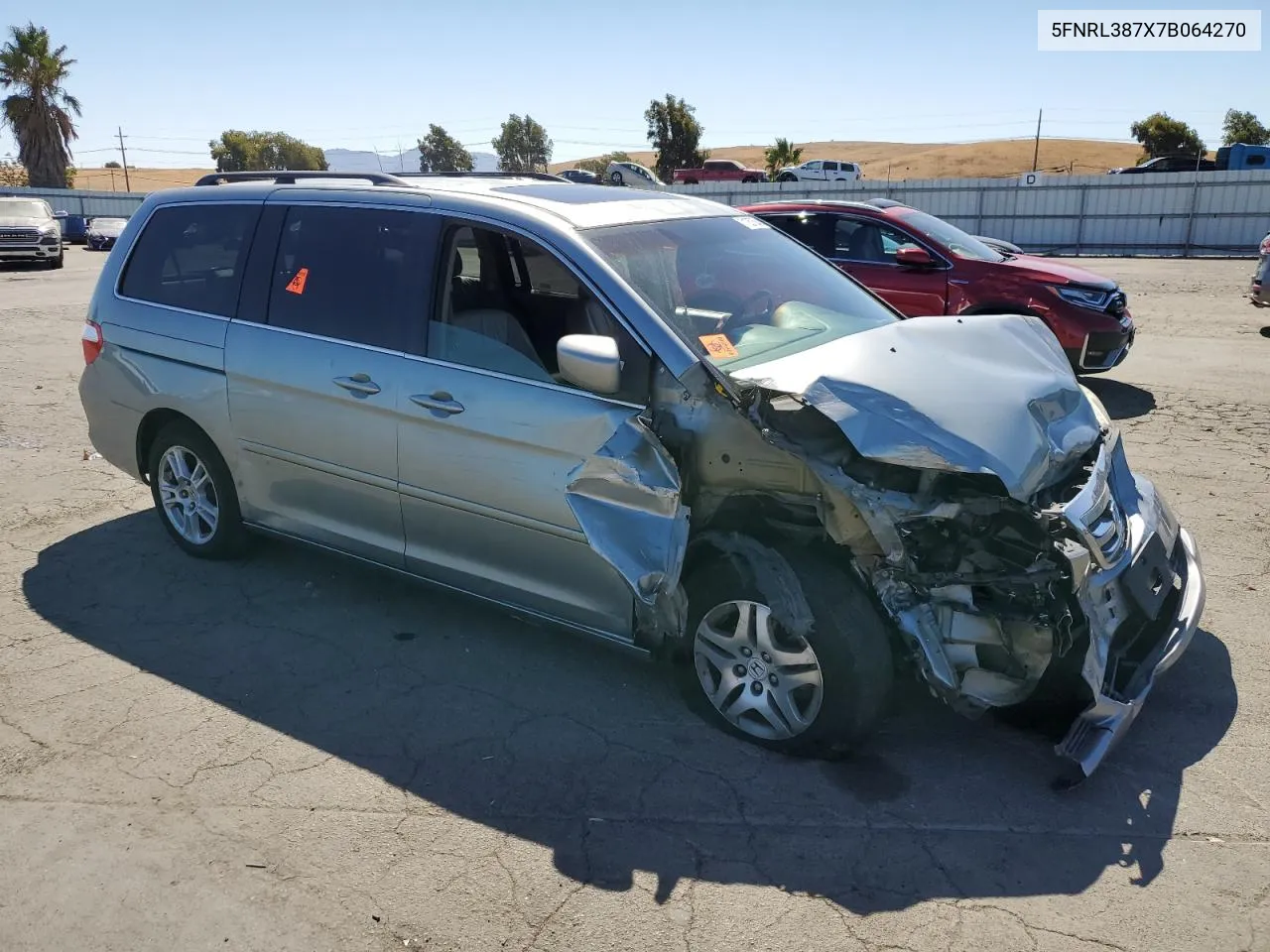 2007 Honda Odyssey Exl VIN: 5FNRL387X7B064270 Lot: 71057584