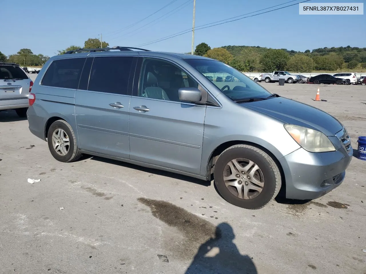 2007 Honda Odyssey Exl VIN: 5FNRL387X7B027431 Lot: 71071664