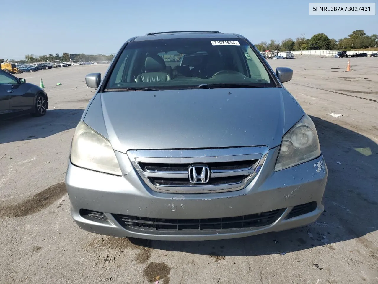 2007 Honda Odyssey Exl VIN: 5FNRL387X7B027431 Lot: 71071664