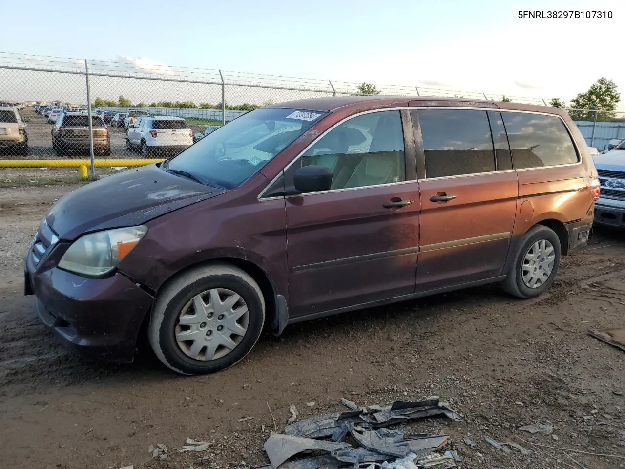 2007 Honda Odyssey Lx VIN: 5FNRL38297B107310 Lot: 71097084