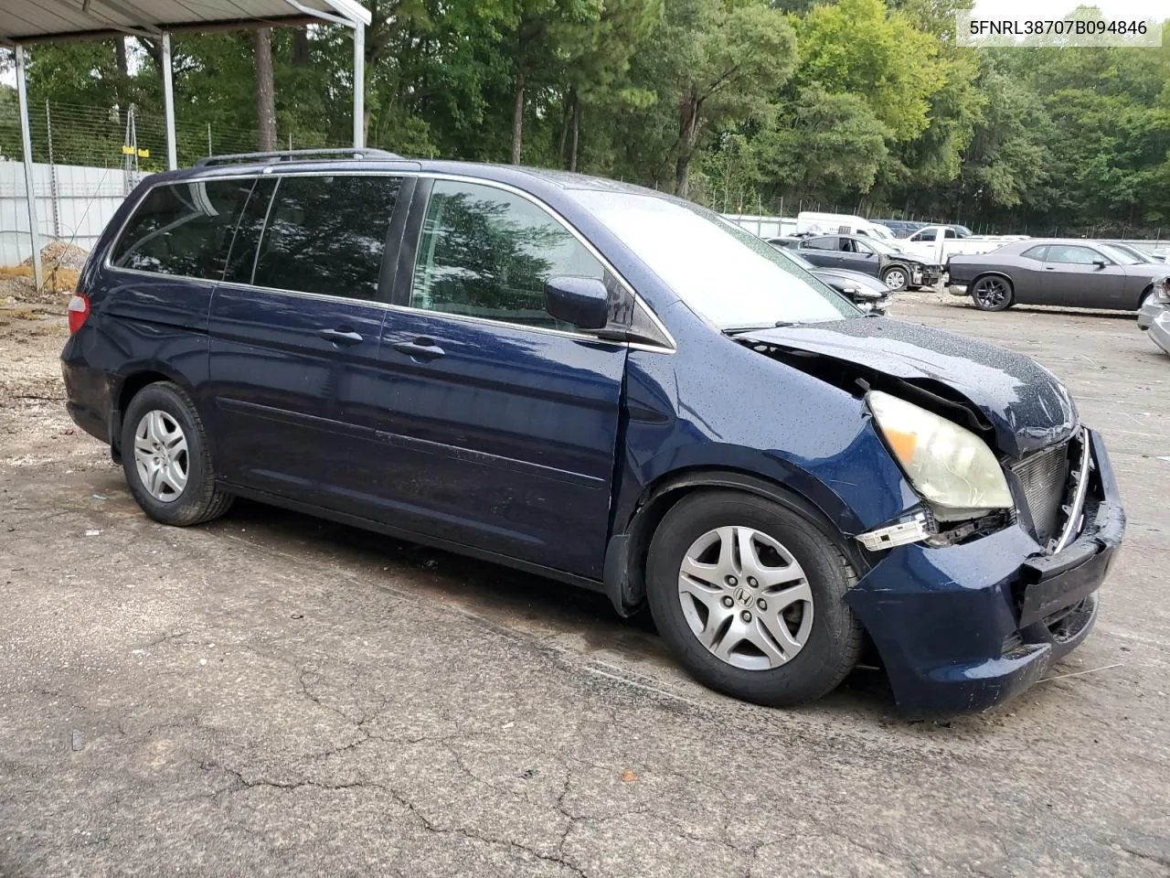 2007 Honda Odyssey Exl VIN: 5FNRL38707B094846 Lot: 71215354