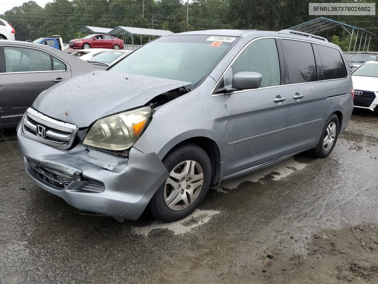 2007 Honda Odyssey Exl VIN: 5FNRL38737B026802 Lot: 71284284