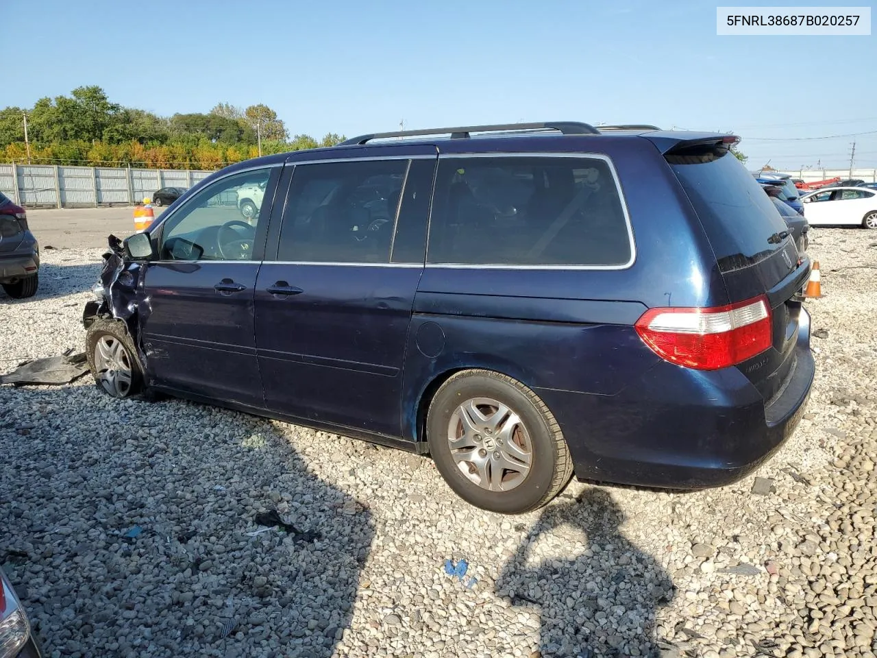 5FNRL38687B020257 2007 Honda Odyssey Exl