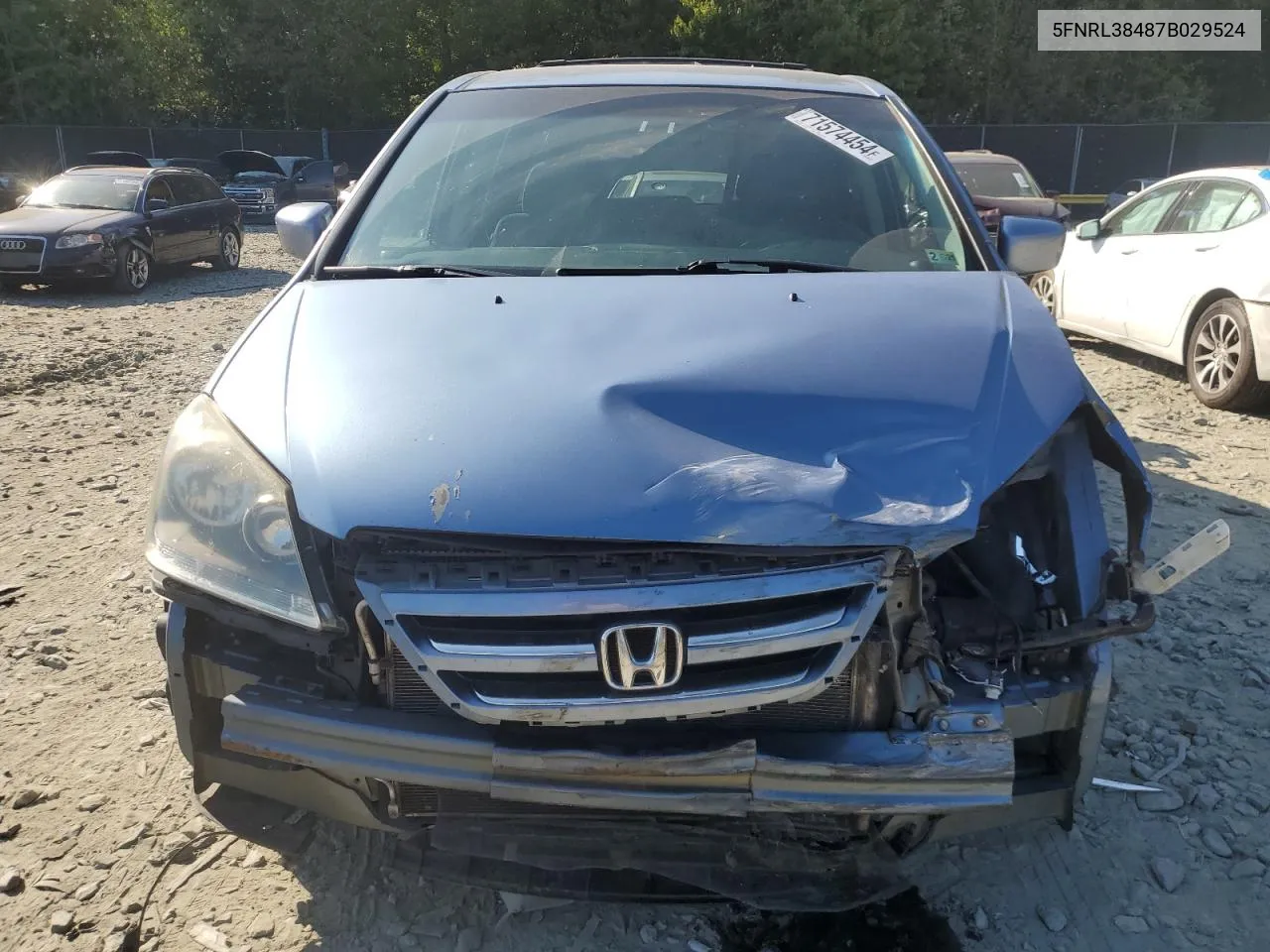 5FNRL38487B029524 2007 Honda Odyssey Ex