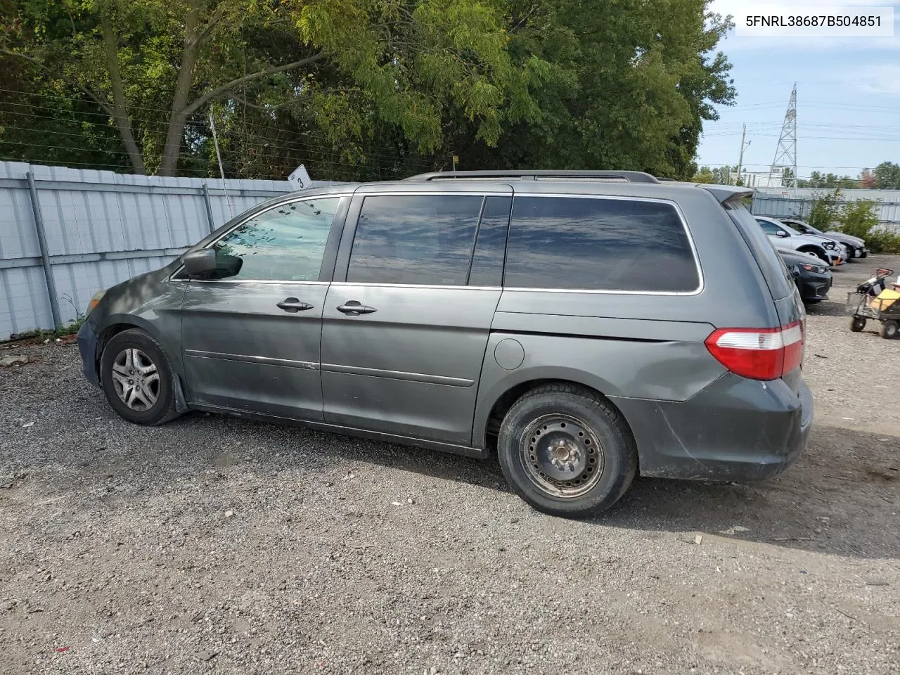 5FNRL38687B504851 2007 Honda Odyssey Exl