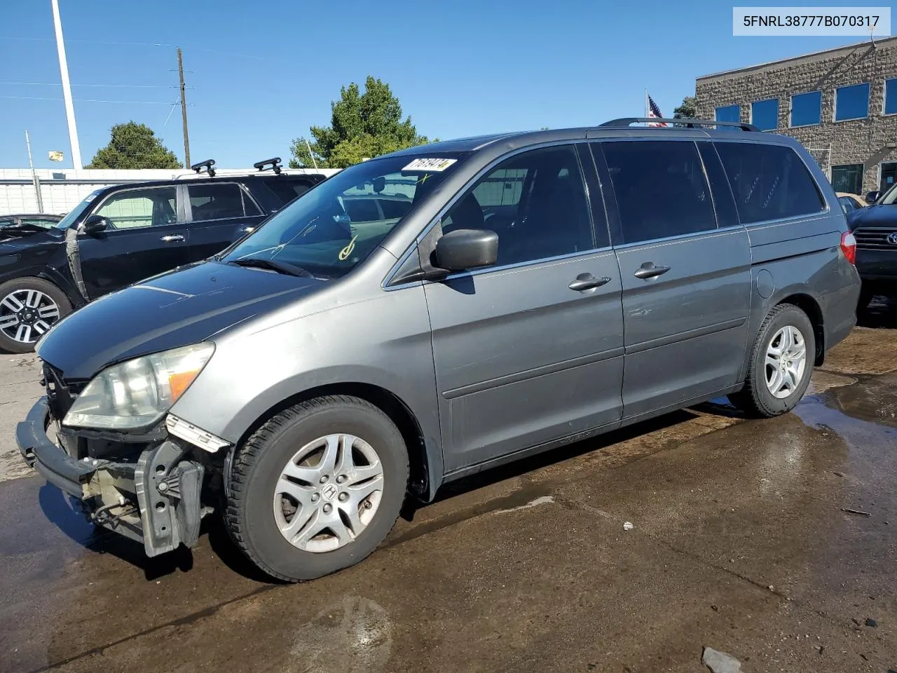 2007 Honda Odyssey Exl VIN: 5FNRL38777B070317 Lot: 71619474