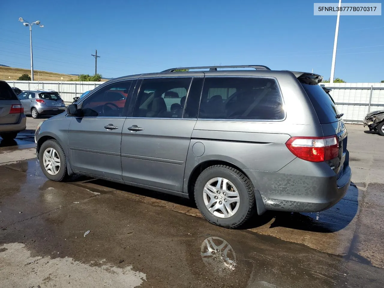 2007 Honda Odyssey Exl VIN: 5FNRL38777B070317 Lot: 71619474