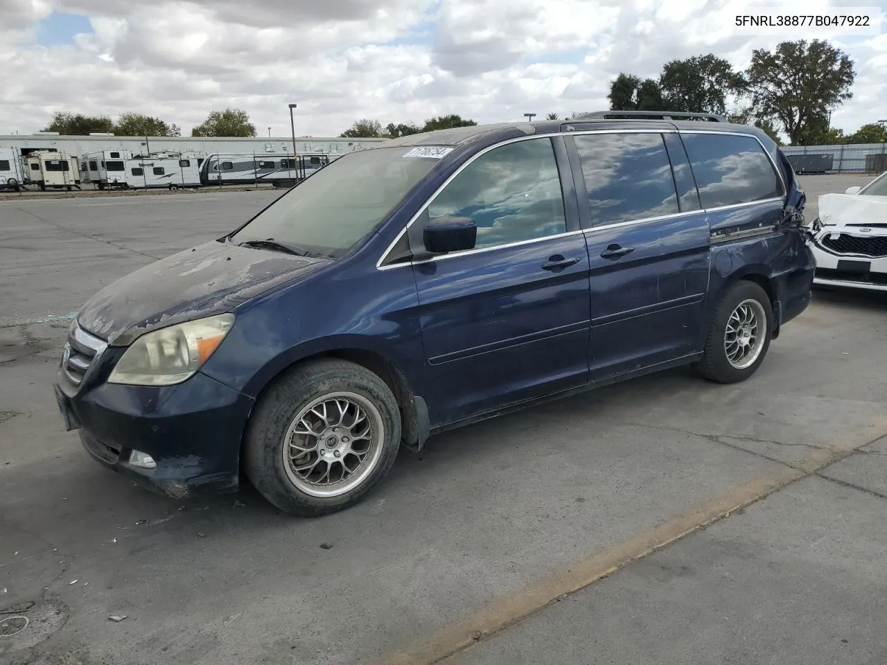 2007 Honda Odyssey Touring VIN: 5FNRL38877B047922 Lot: 71786754