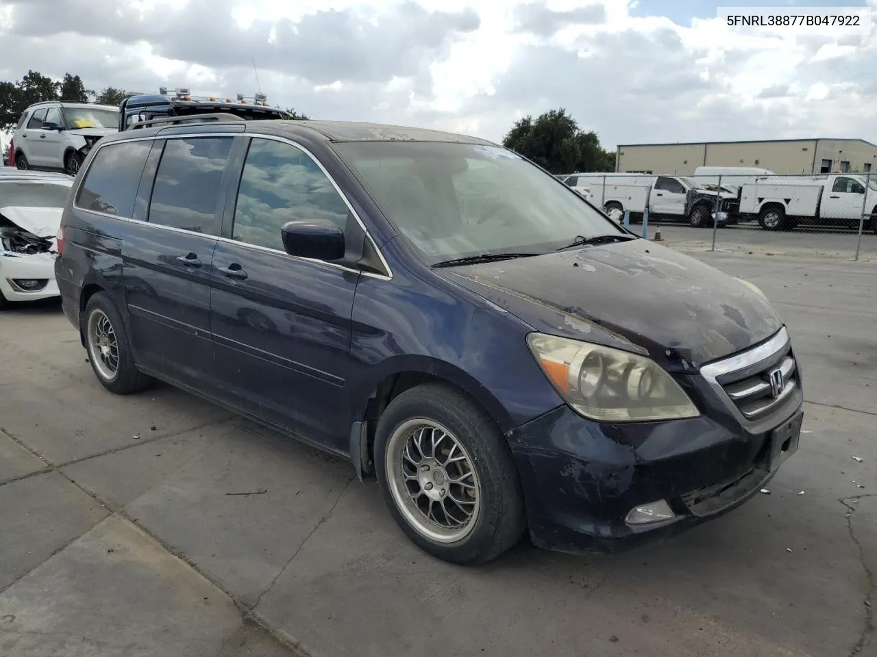 5FNRL38877B047922 2007 Honda Odyssey Touring