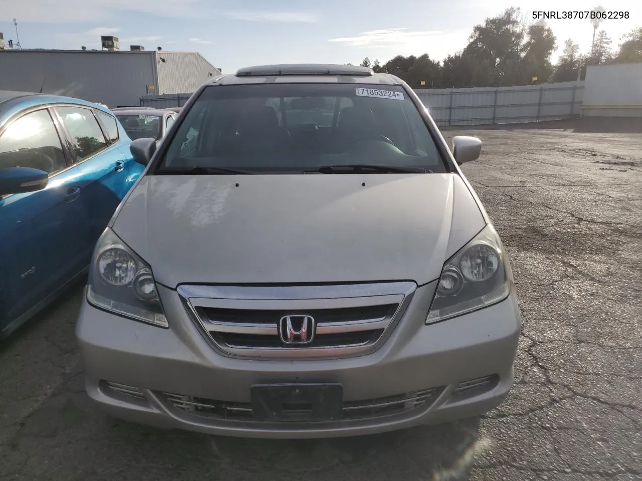 2007 Honda Odyssey Exl VIN: 5FNRL38707B062298 Lot: 71853224