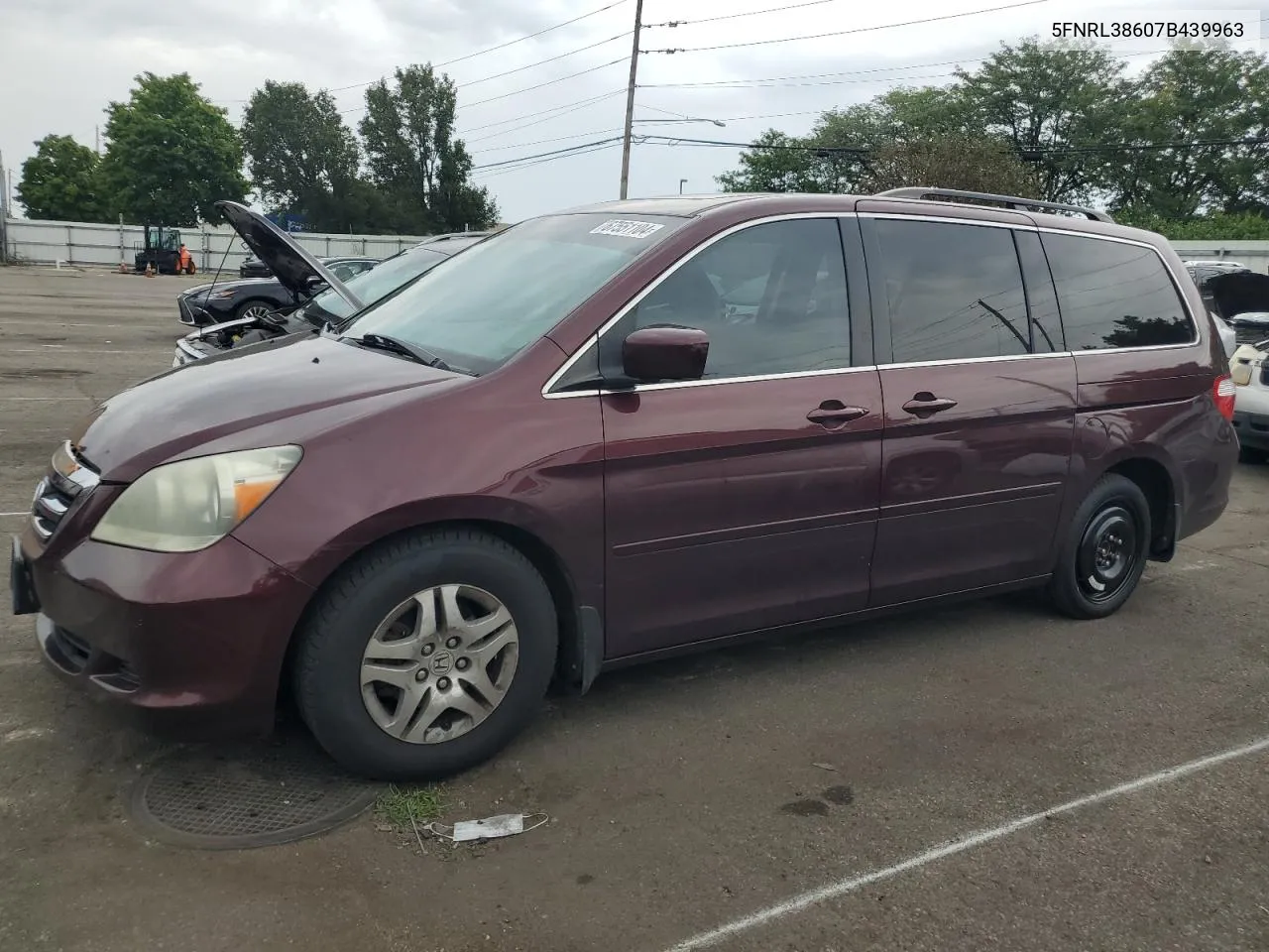 5FNRL38607B439963 2007 Honda Odyssey Exl