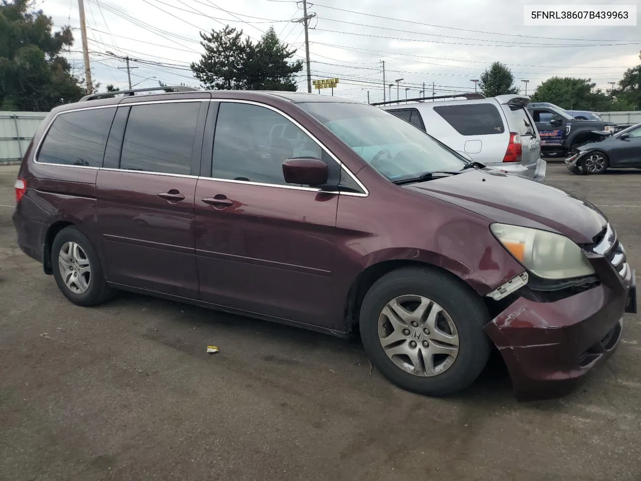 2007 Honda Odyssey Exl VIN: 5FNRL38607B439963 Lot: 71918414