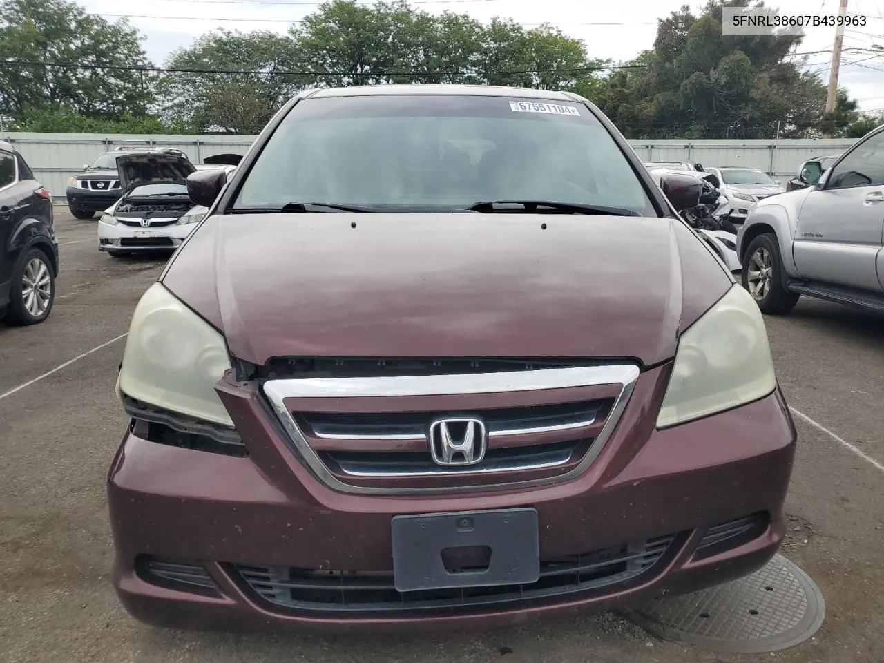 5FNRL38607B439963 2007 Honda Odyssey Exl