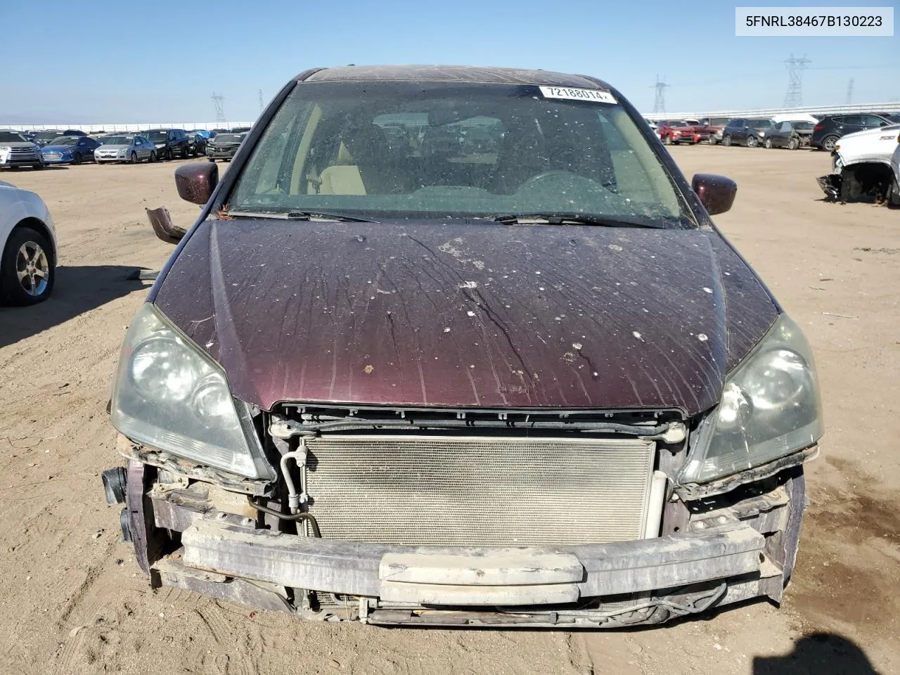 5FNRL38467B130223 2007 Honda Odyssey Ex