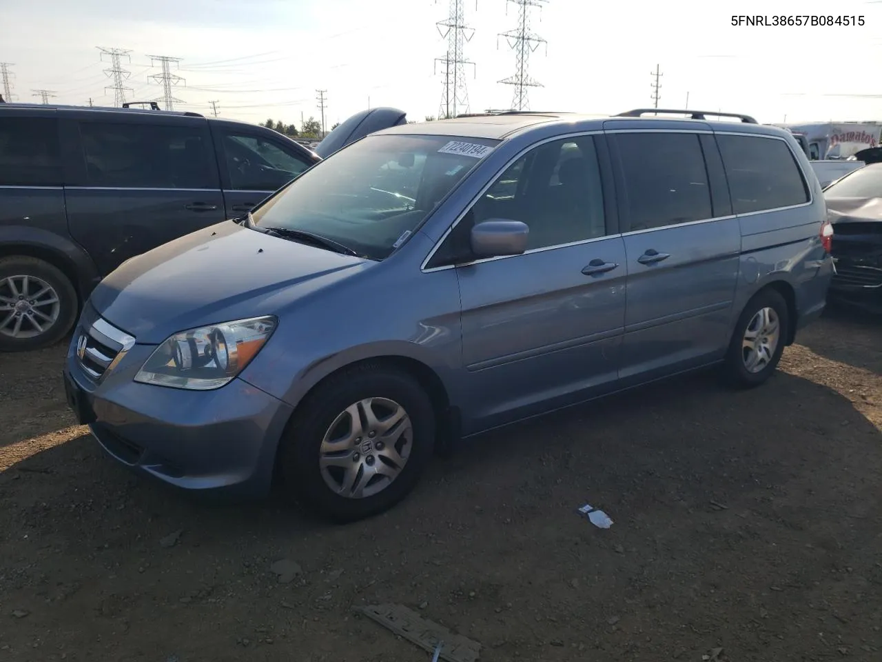 5FNRL38657B084515 2007 Honda Odyssey Exl