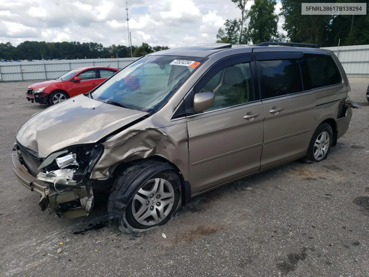 2007 Honda Odyssey Exl VIN: 5FNRL38617B138294 Lot: 72524234