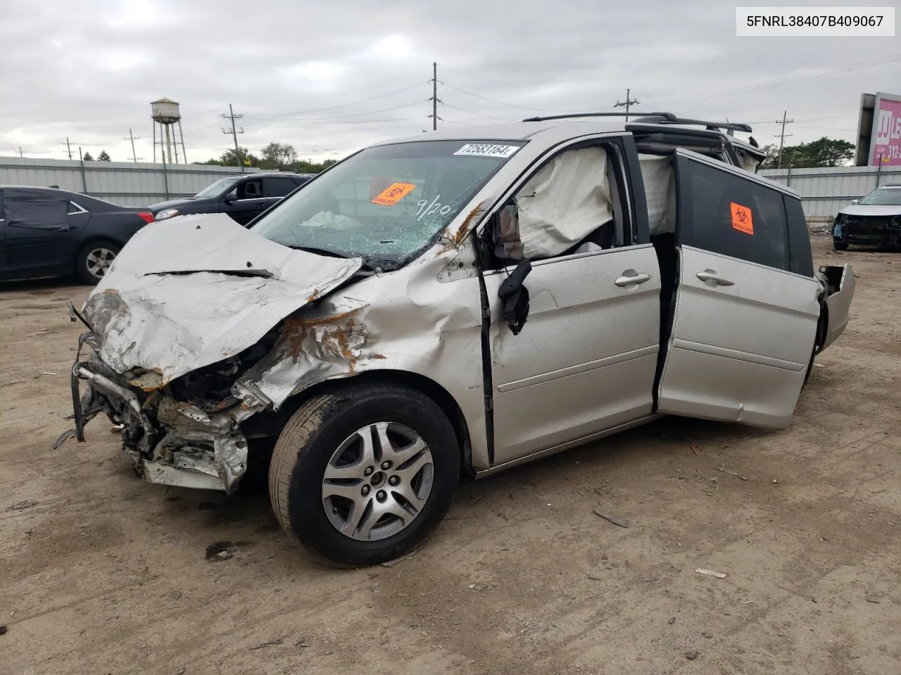 2007 Honda Odyssey Ex VIN: 5FNRL38407B409067 Lot: 72583164