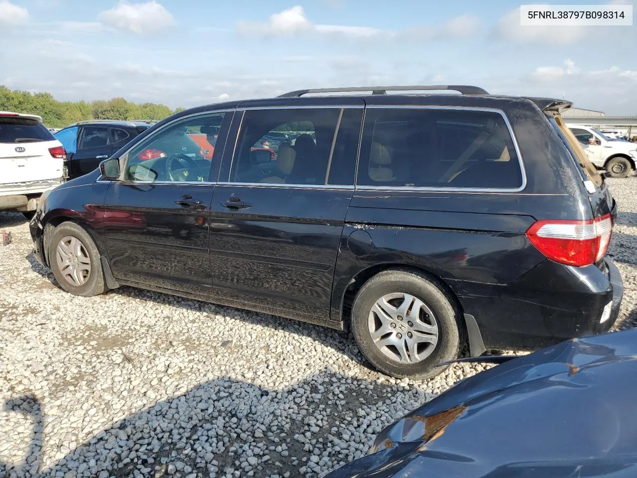 2007 Honda Odyssey Exl VIN: 5FNRL38797B098314 Lot: 72639654