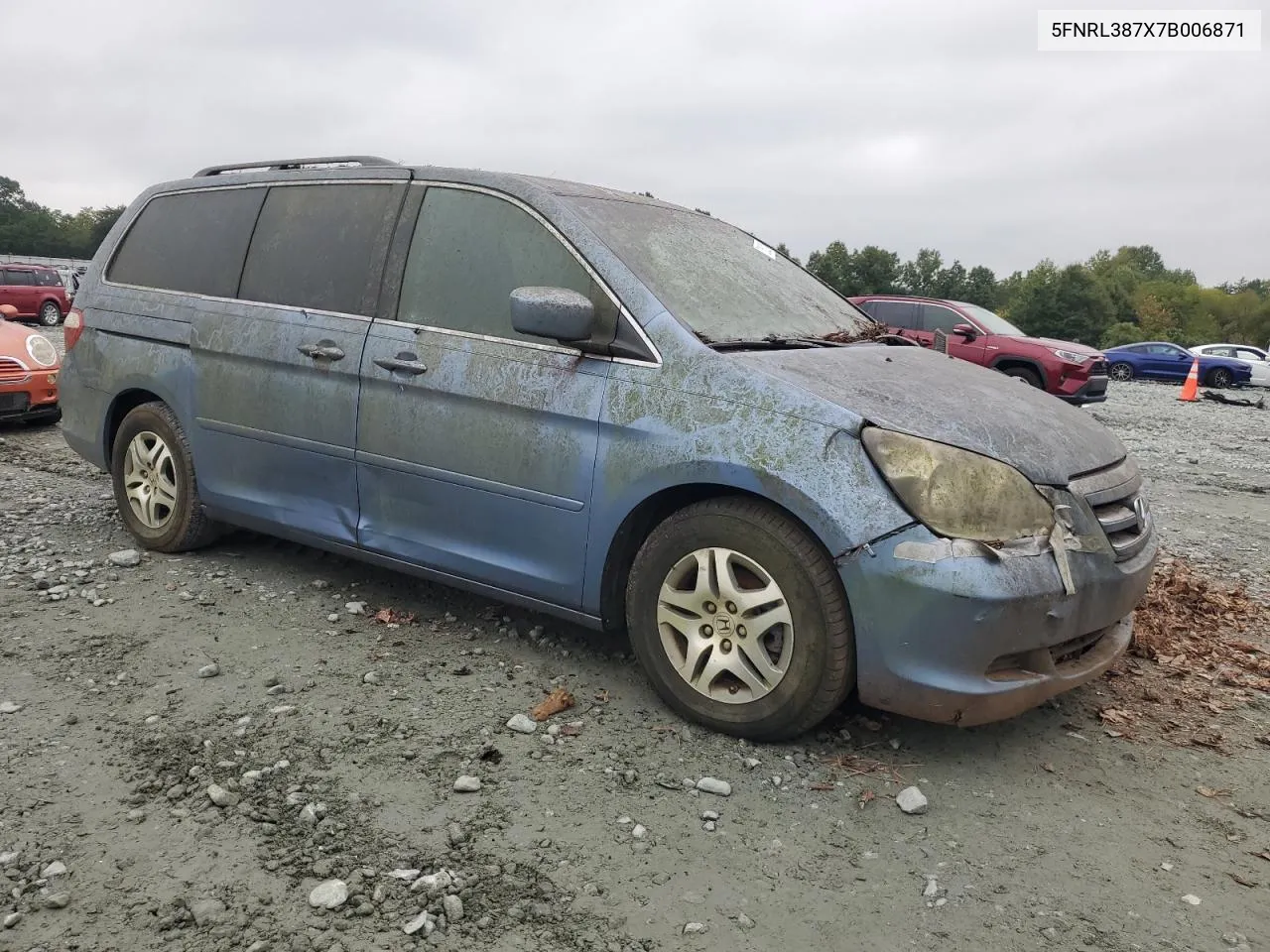 2007 Honda Odyssey Exl VIN: 5FNRL387X7B006871 Lot: 72802324