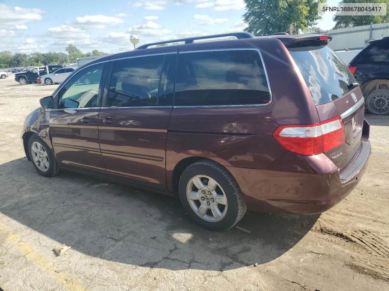 2007 Honda Odyssey Touring VIN: 5FNRL38867B045417 Lot: 72971804