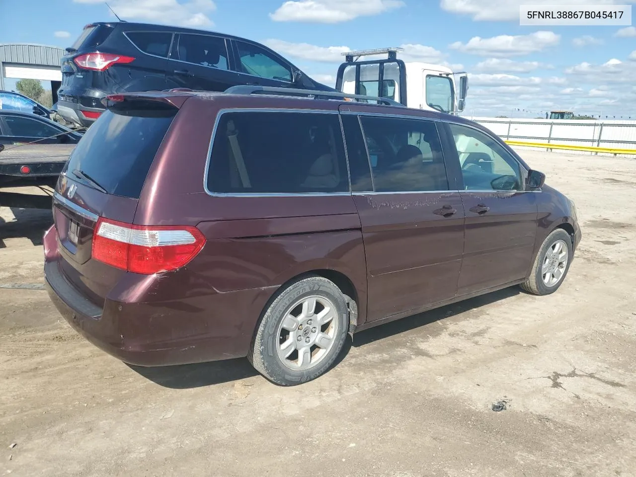 2007 Honda Odyssey Touring VIN: 5FNRL38867B045417 Lot: 72971804