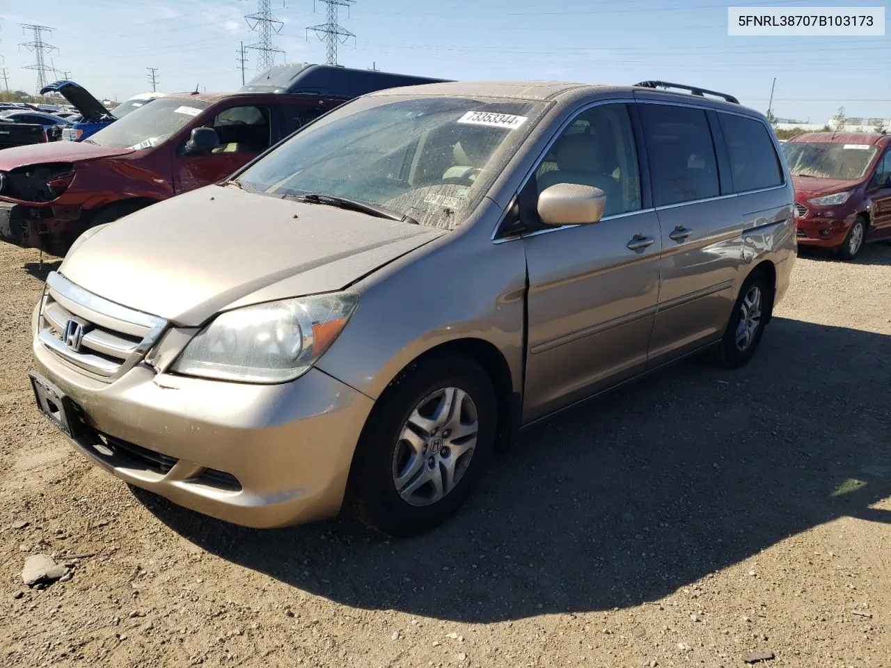 2007 Honda Odyssey Exl VIN: 5FNRL38707B103173 Lot: 73353344