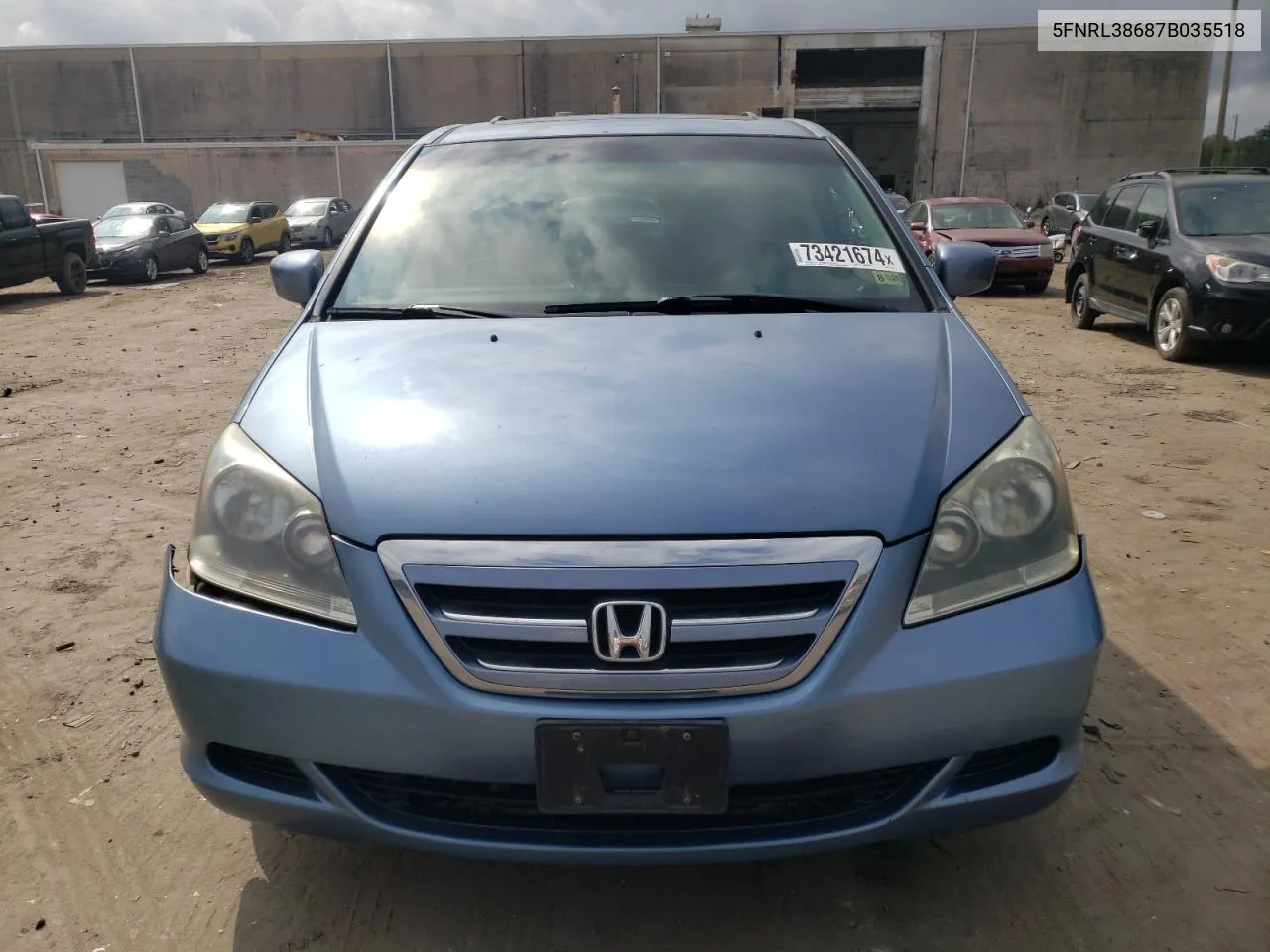 5FNRL38687B035518 2007 Honda Odyssey Exl