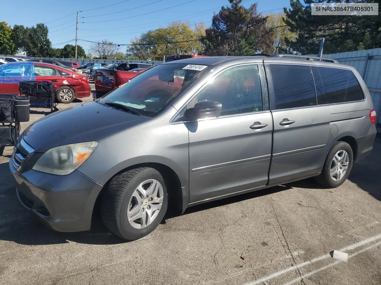 2007 Honda Odyssey Exl VIN: 5FNRL38647B405301 Lot: 73681414