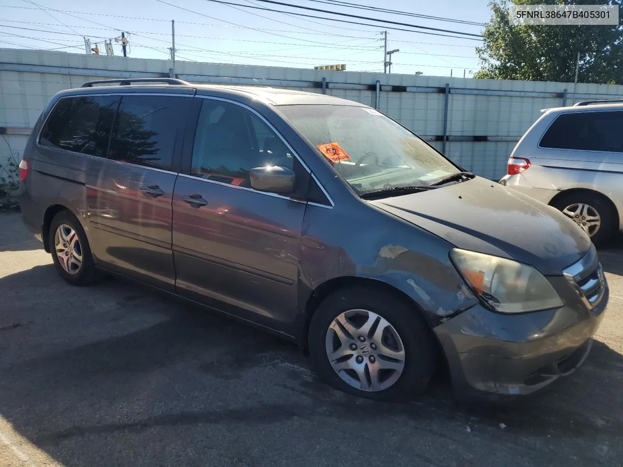 2007 Honda Odyssey Exl VIN: 5FNRL38647B405301 Lot: 73681414