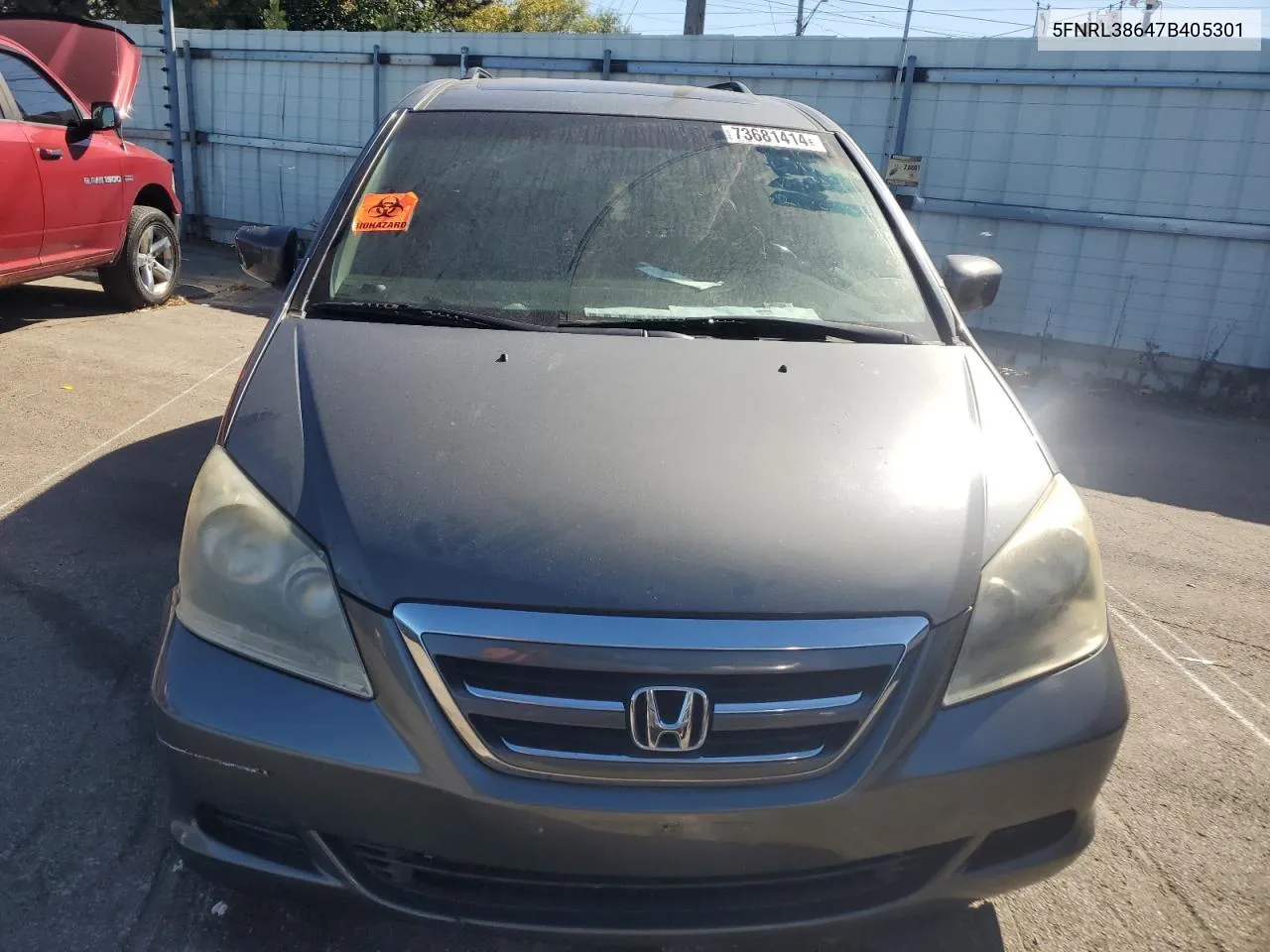 2007 Honda Odyssey Exl VIN: 5FNRL38647B405301 Lot: 73681414