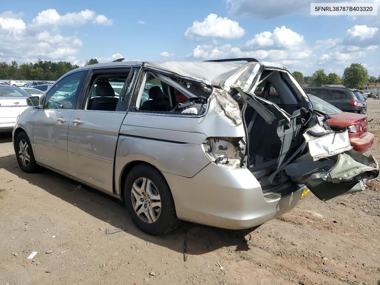 2007 Honda Odyssey Exl VIN: 5FNRL38787B403320 Lot: 73730234