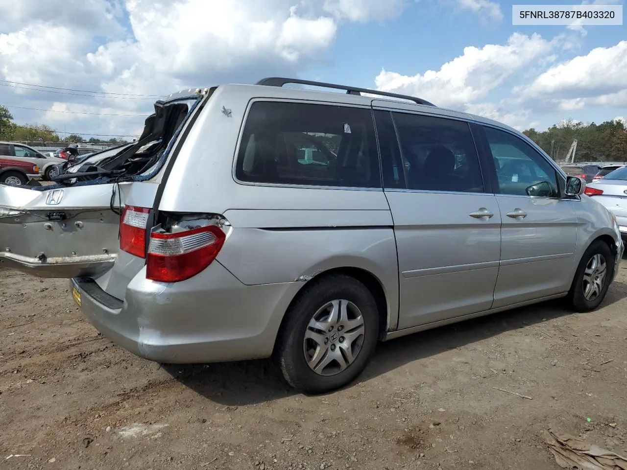 2007 Honda Odyssey Exl VIN: 5FNRL38787B403320 Lot: 73730234