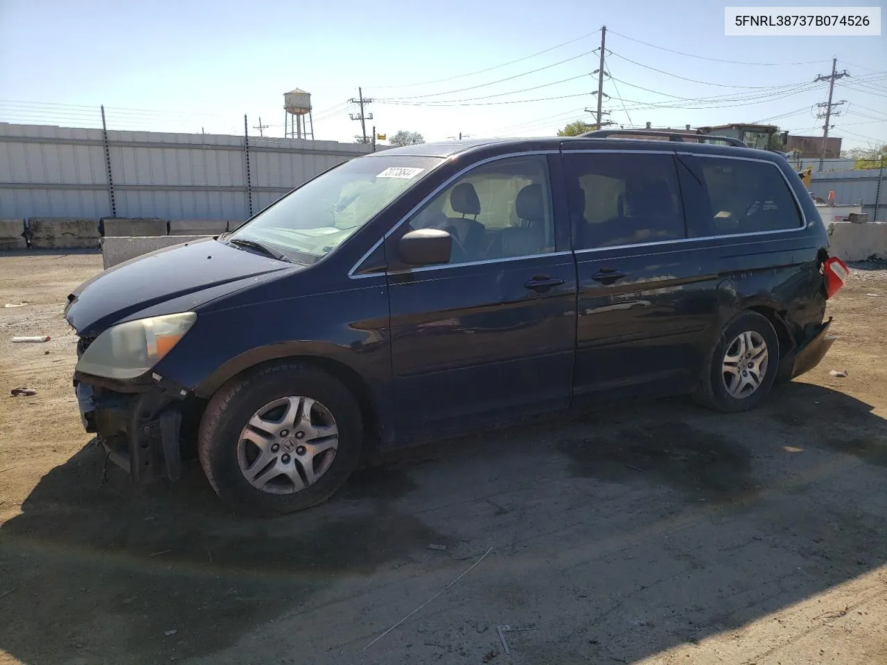 2007 Honda Odyssey Exl VIN: 5FNRL38737B074526 Lot: 73778844