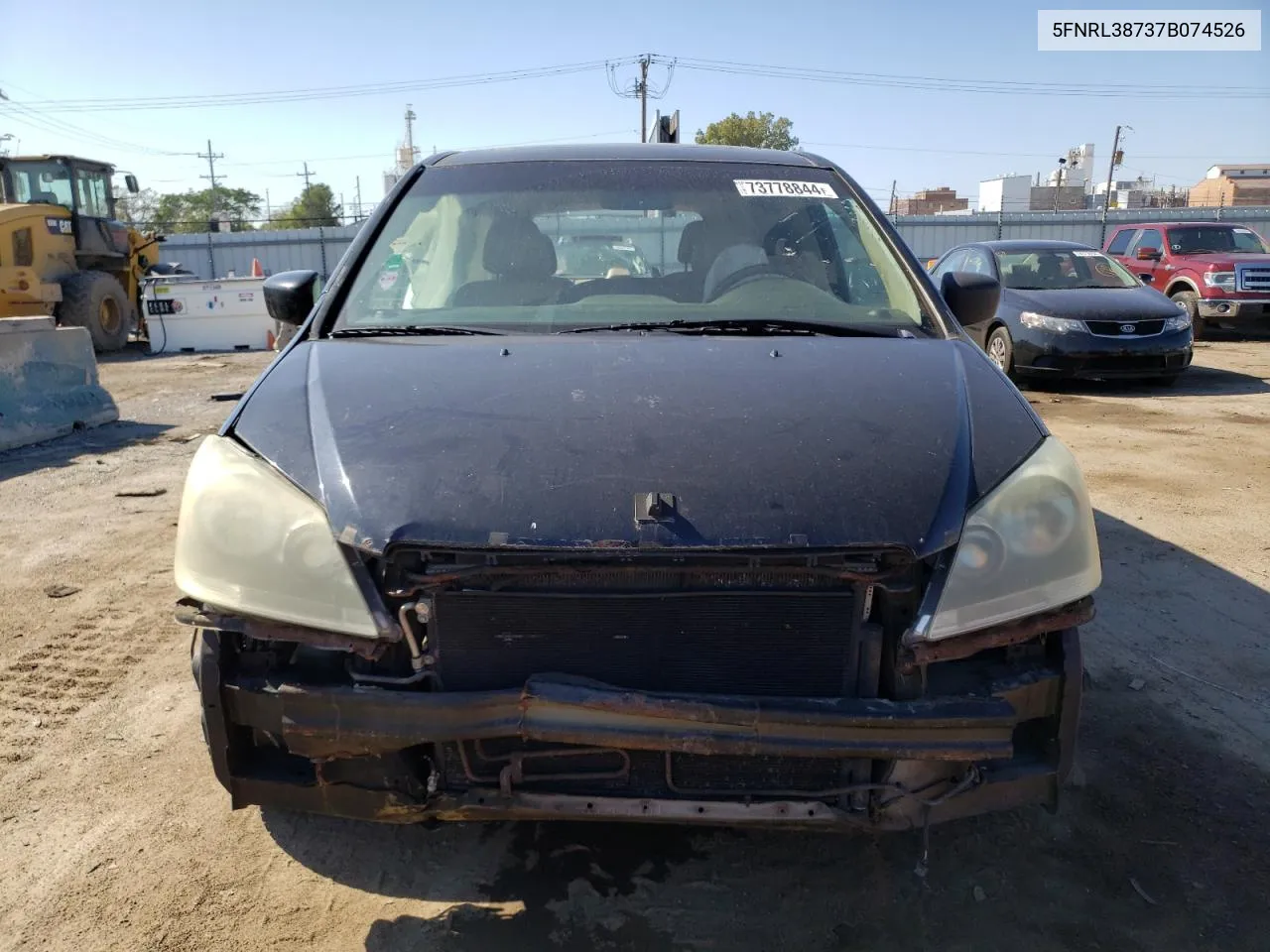 5FNRL38737B074526 2007 Honda Odyssey Exl